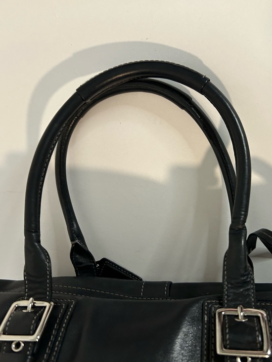 Coach Black Leather Satchel Shoulder Bag Buckle Classic Structured bag - Picture 6 of 10